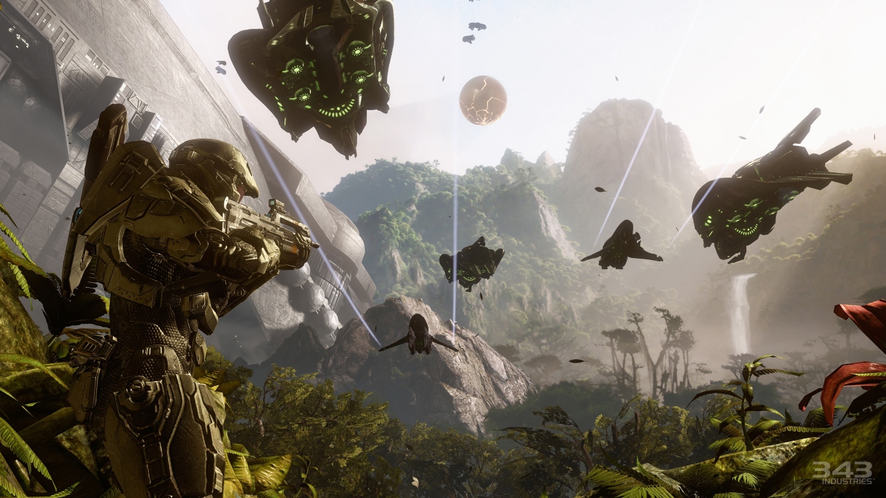 A screenshot from Halo 4's campaign.