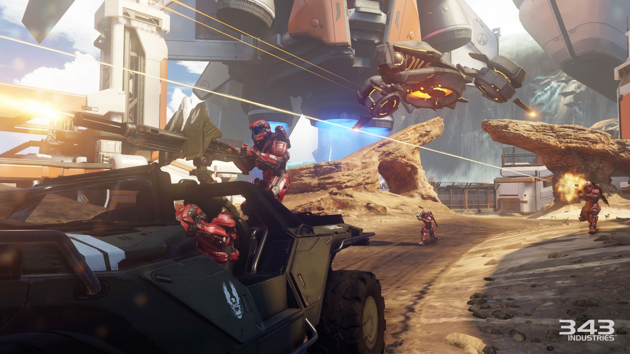 A screenshot from Halo 5: Guardians's Warzone mode.