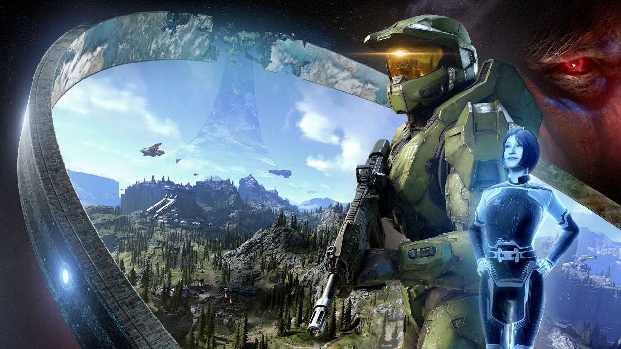 A piece of cover art from Game Informer, promoting Halo Infinite's campaign.