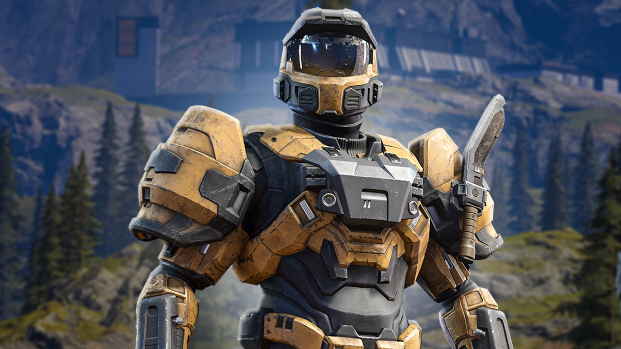 A promotional screenshot of a Spartan, used for Halo Infinite's September communication update.