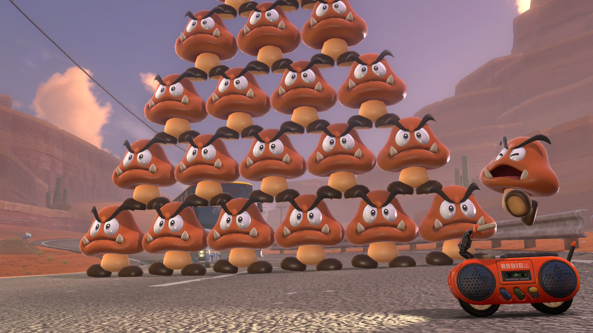 A screenshot from Mario Kart World.