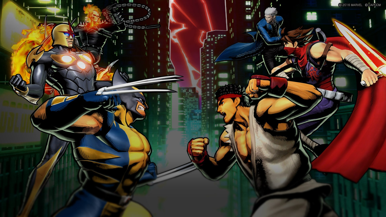 A promotional image from Ultimate Marvel vs. Capcom 3.