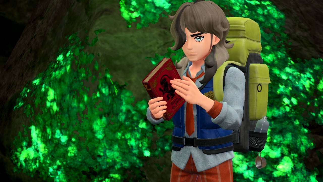 A screenshot of Arven from Pokémon Scarlet.