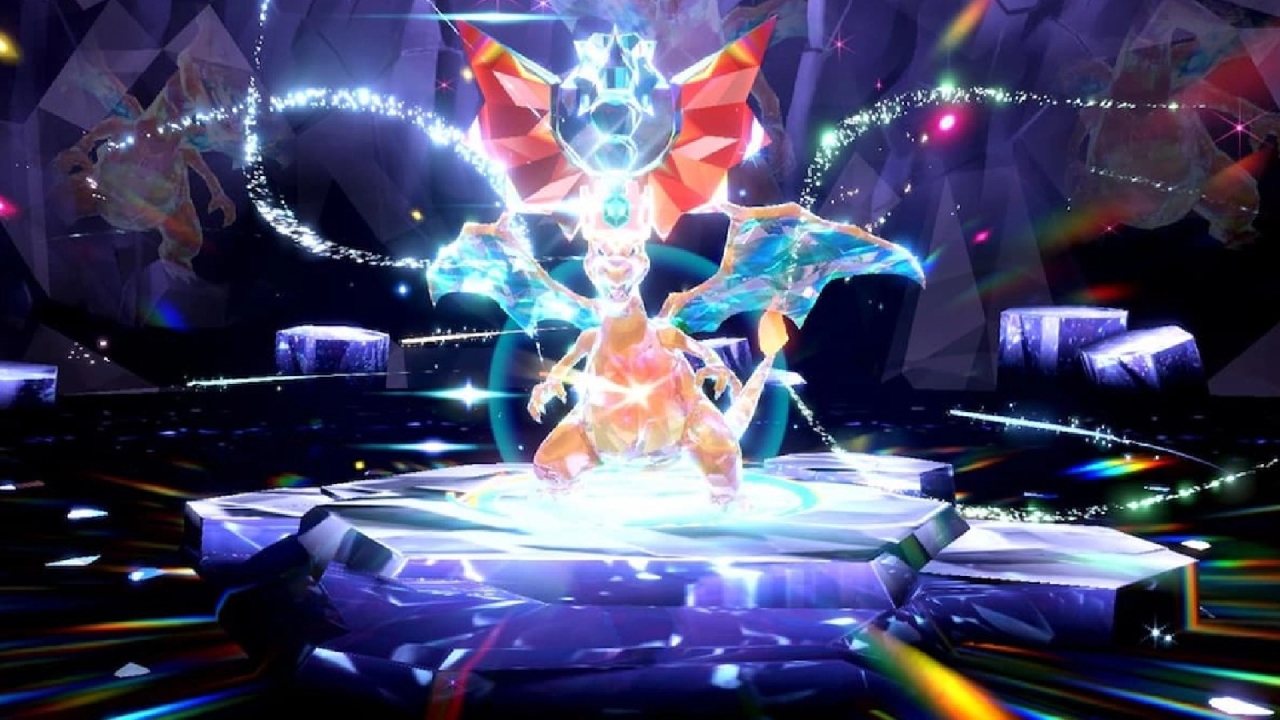 A screenshot of a Tera Raid Battle in Pokémon Scarlet.