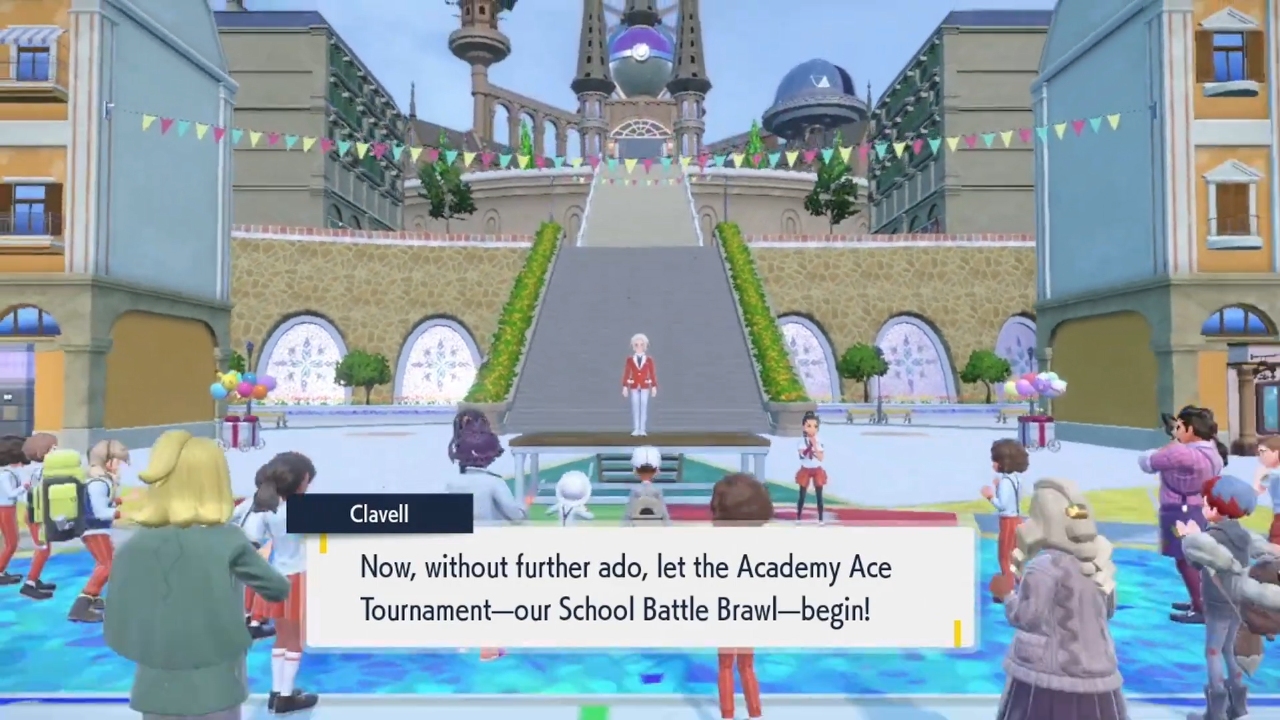 A screenshot of the Academy Ace Tournament in Pokémon Scarlet.