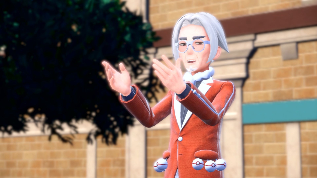 A screenshot of Director Clavell from Pokémon Scarlet.