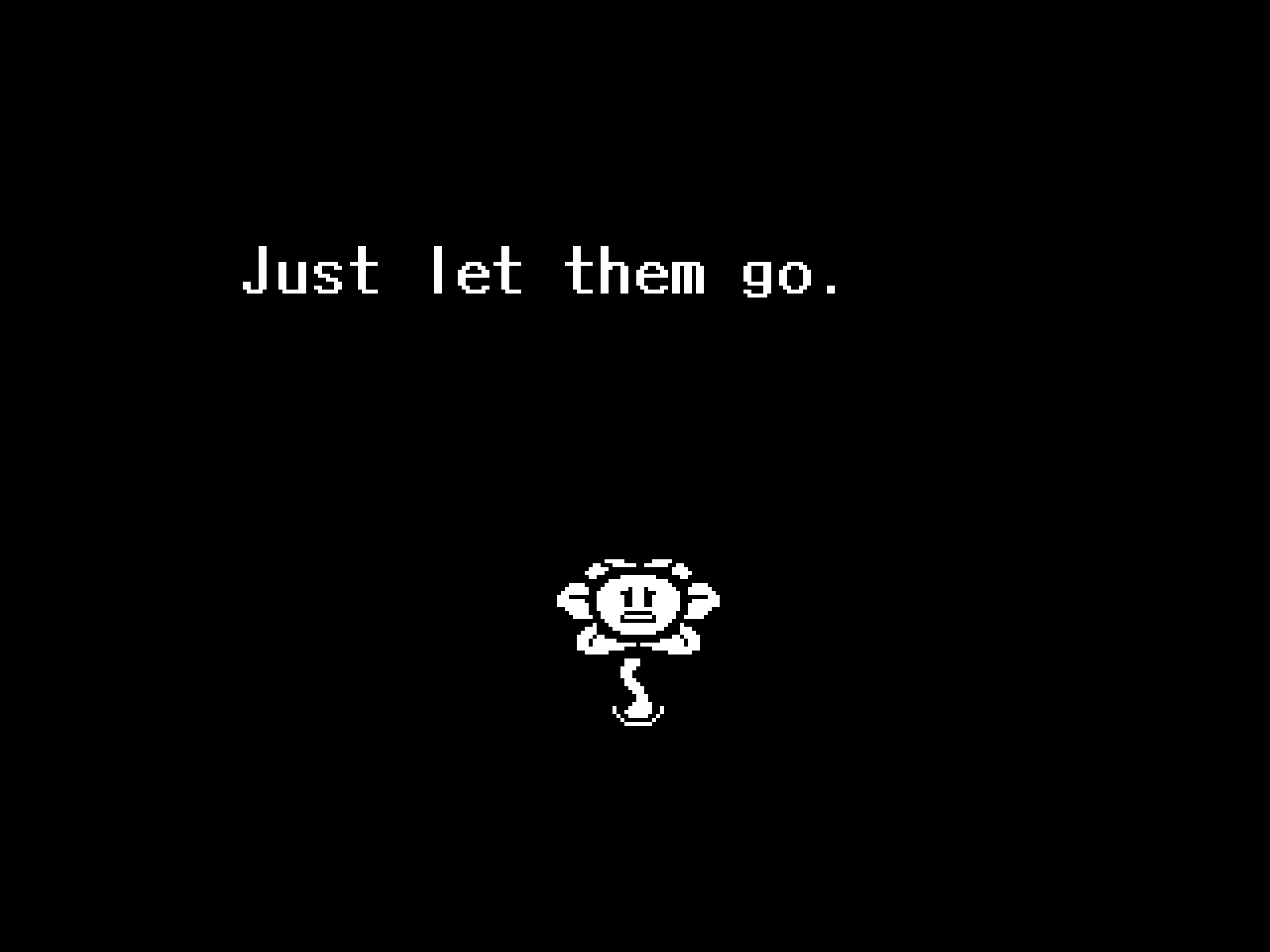 A (manually reconstructed) screenshot of Undertale's 'true pacifist' ending.