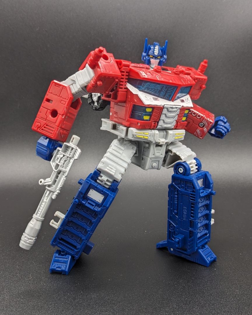A picture of Galaxy Upgrade Optimus Prime's unarmored robot mode.