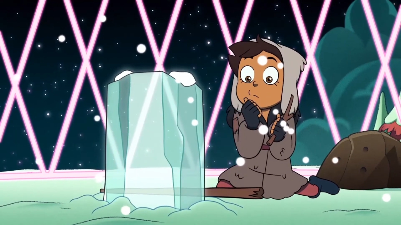 the primordial powers of nature have declared it: all ice inherently wants to be cube-shaped A screenshot from Adventures in the Elements, with Luz using the ice glyph for the first time.